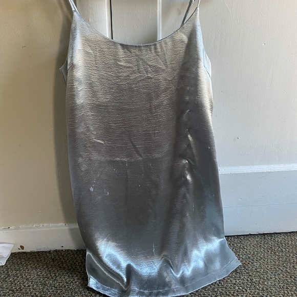 urban outfitters silver slip dress Silver Urban Outfitters Slip Dress